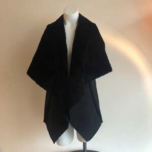 Black Elegant Plush Faux Fur Vest